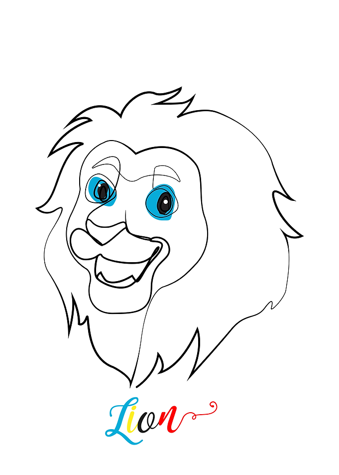 Head Lion One Line art