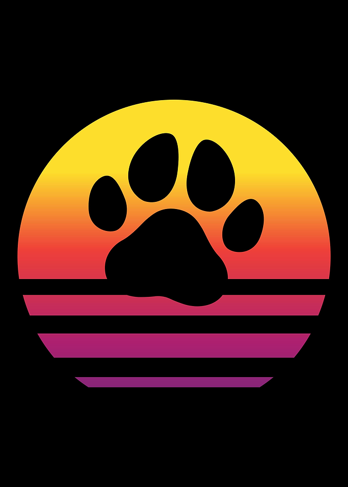 Dog Paw Retro Vintage
