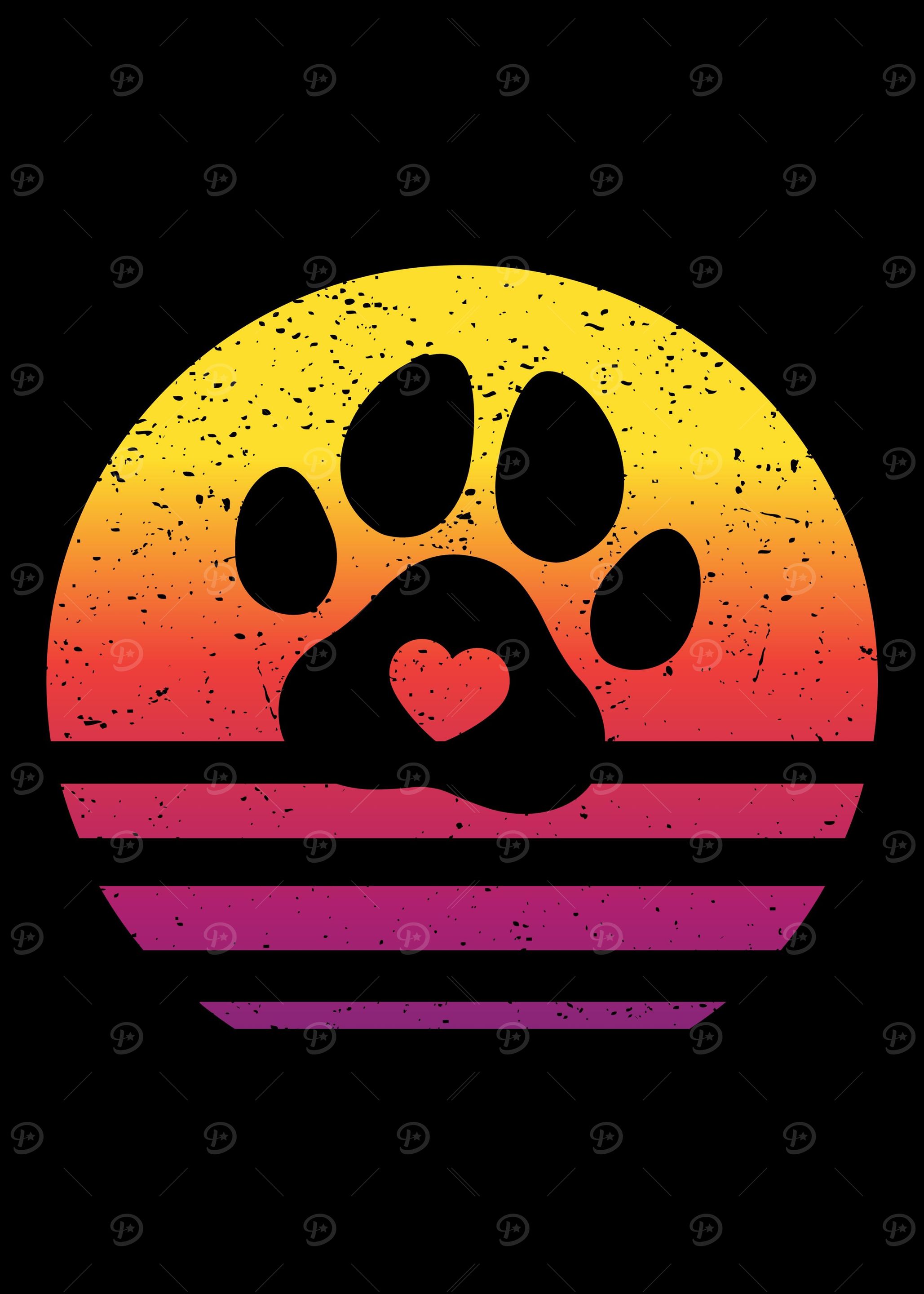 Dog Paw Retro Vintage