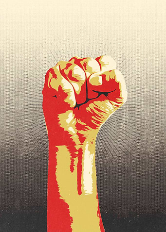 Raised fist concept