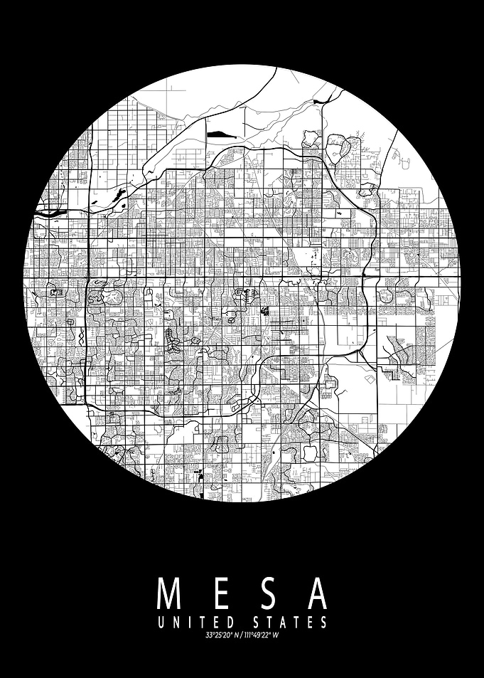 Mesa City Map Full Moon