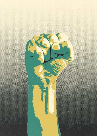 Raised fist concept