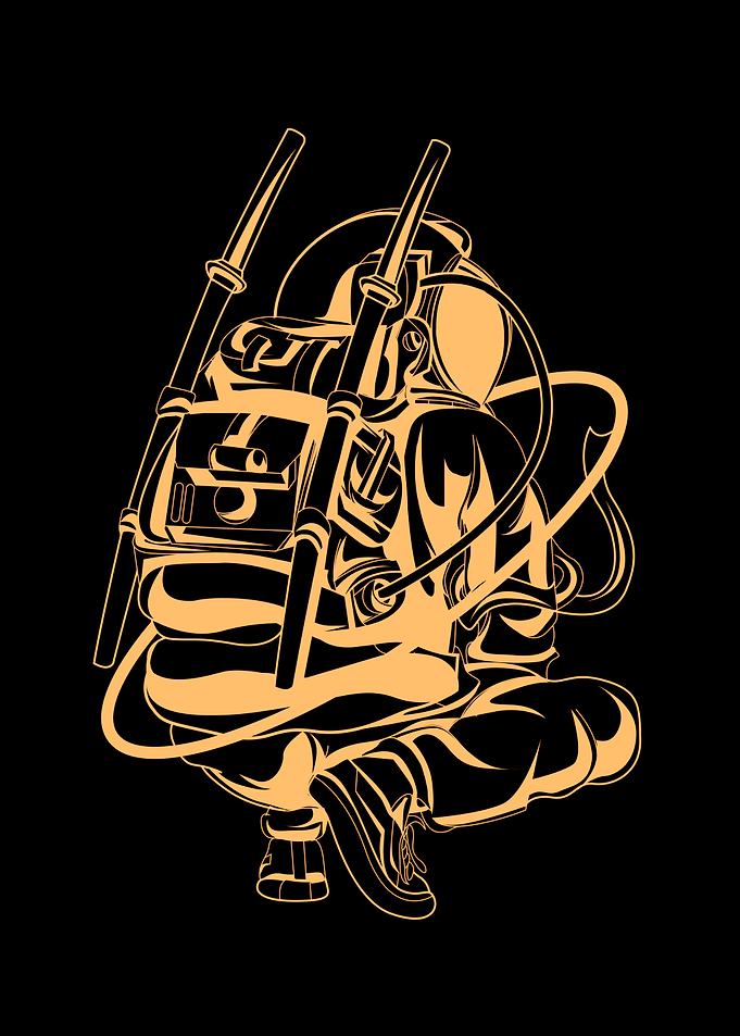 Yellow Samurai Astronaut