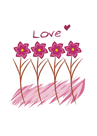 Pink flowers art