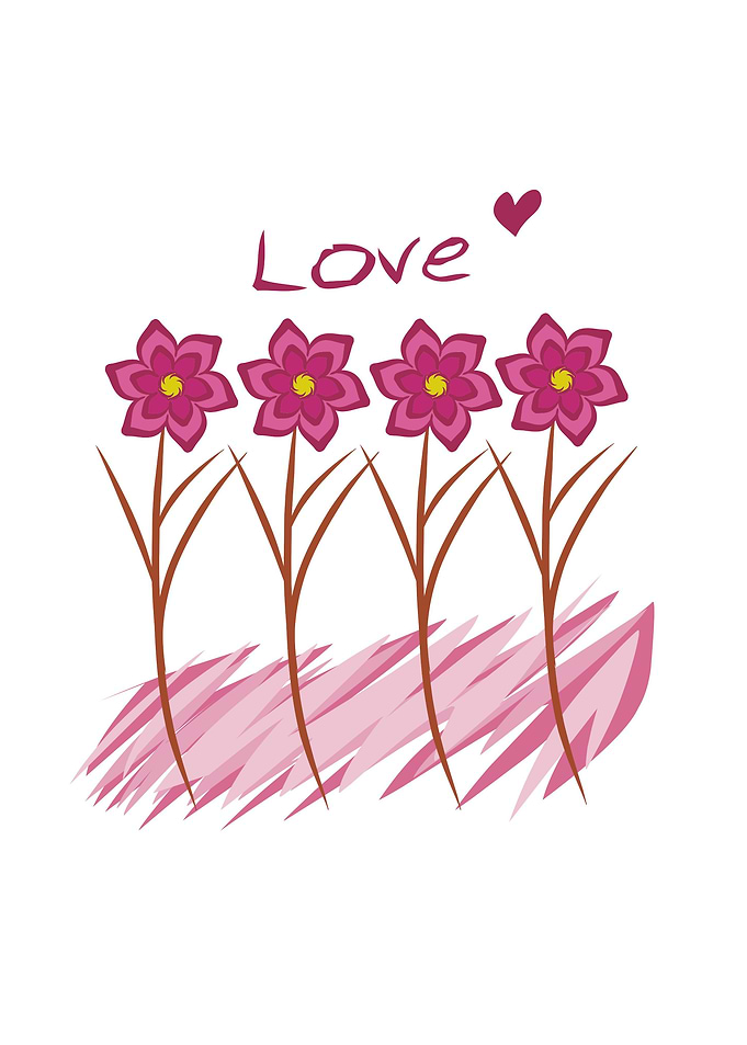 Pink flowers art