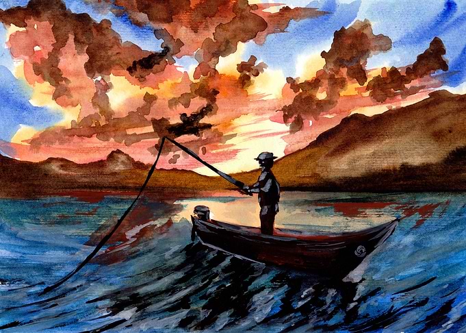 Fishing at Sunset