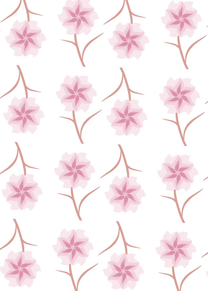 Pink cute flowers art