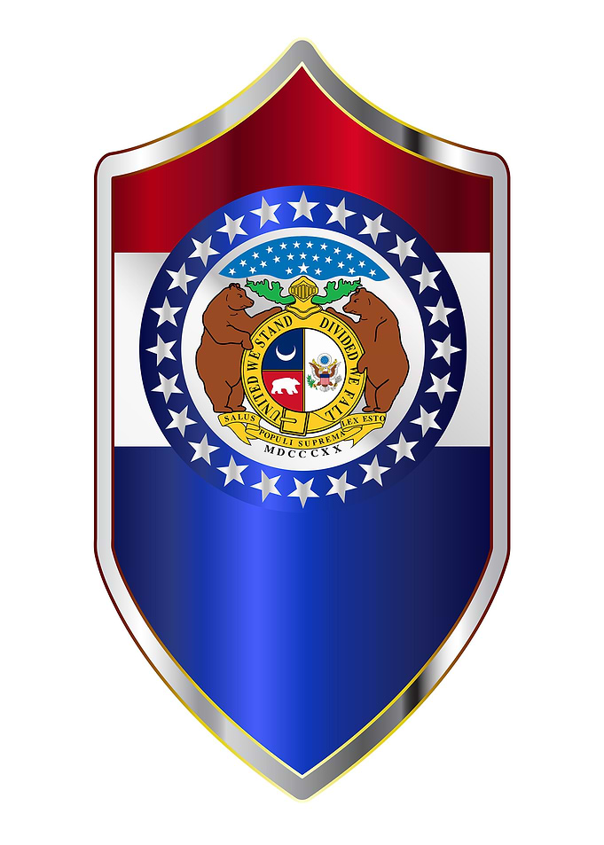 Missouri Flag On Shield