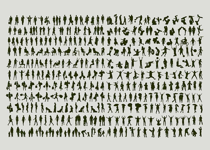 silhouette people