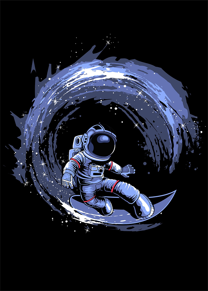 Astronaut surfing
