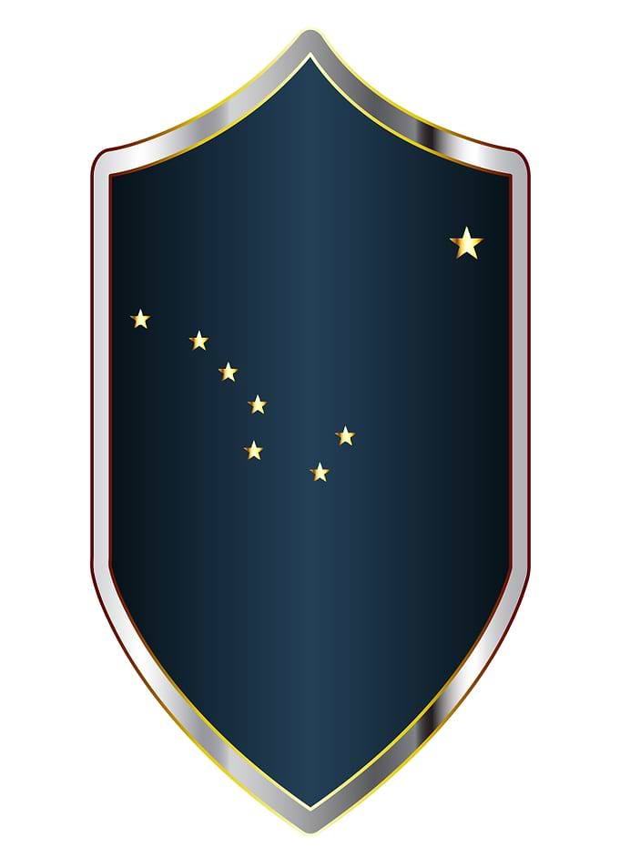 Alaska Flag On Shield
