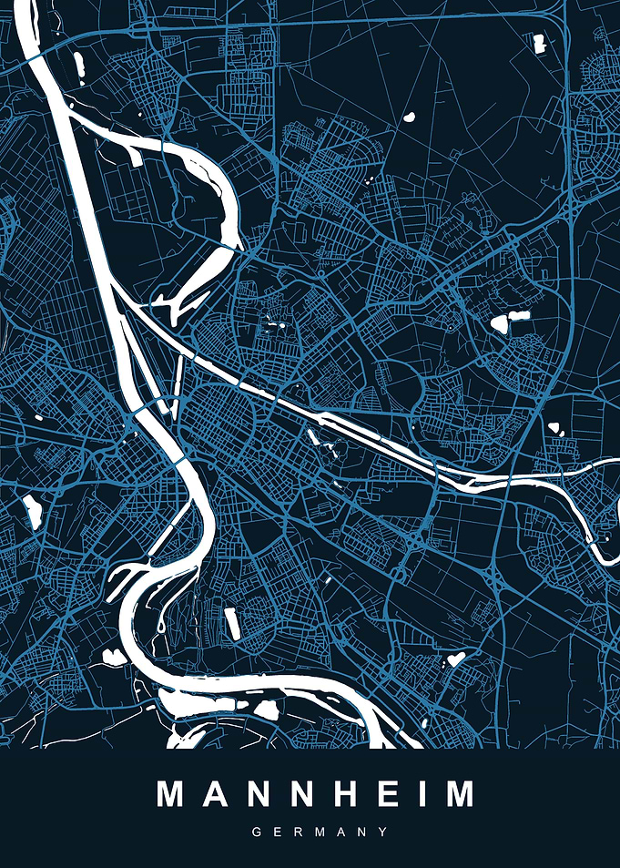 MANNHEIM Map GERMANY