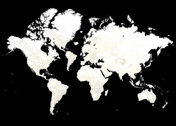 world map gold