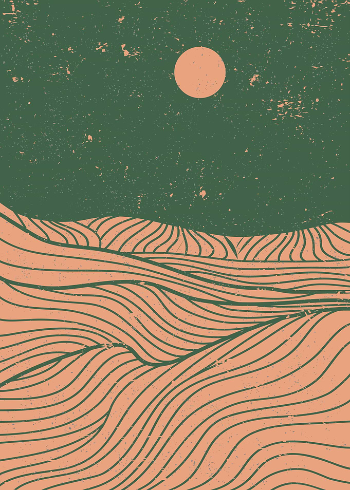 MOUNTAIN LINE ART VINTAGE