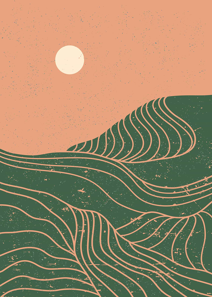 MOUNTAIN LINE ART VINTAGE