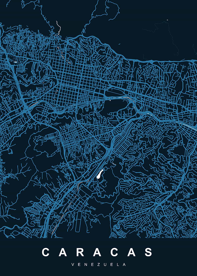 CARACAS Map VENEZUELA