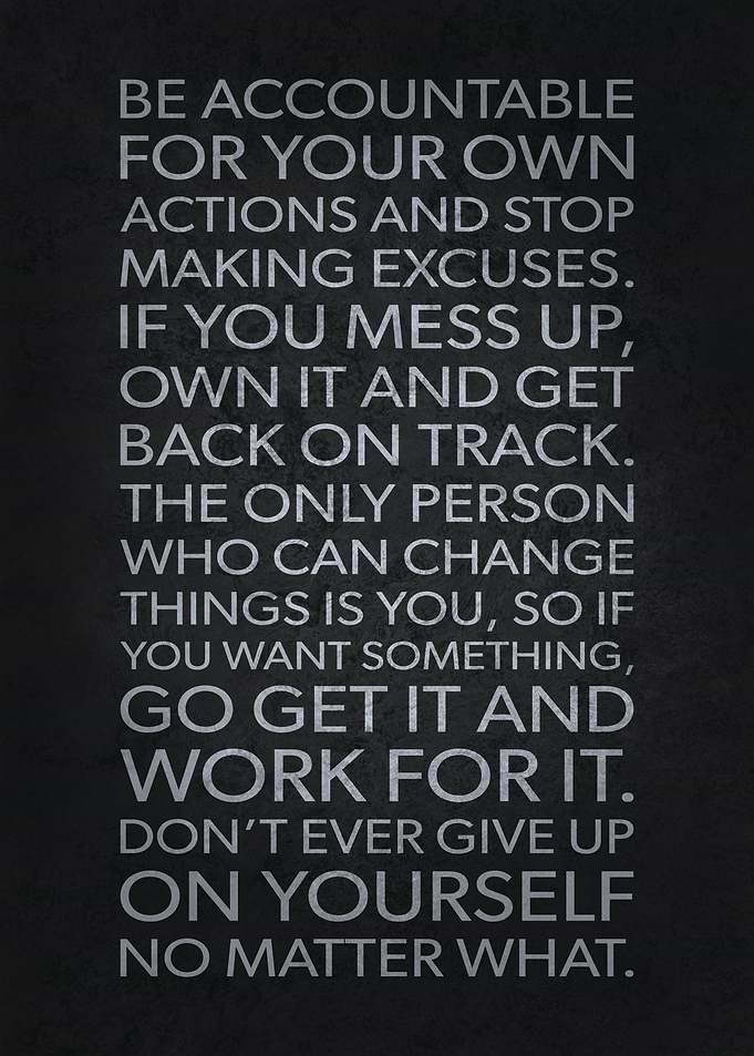 Be Accountable No Excuses