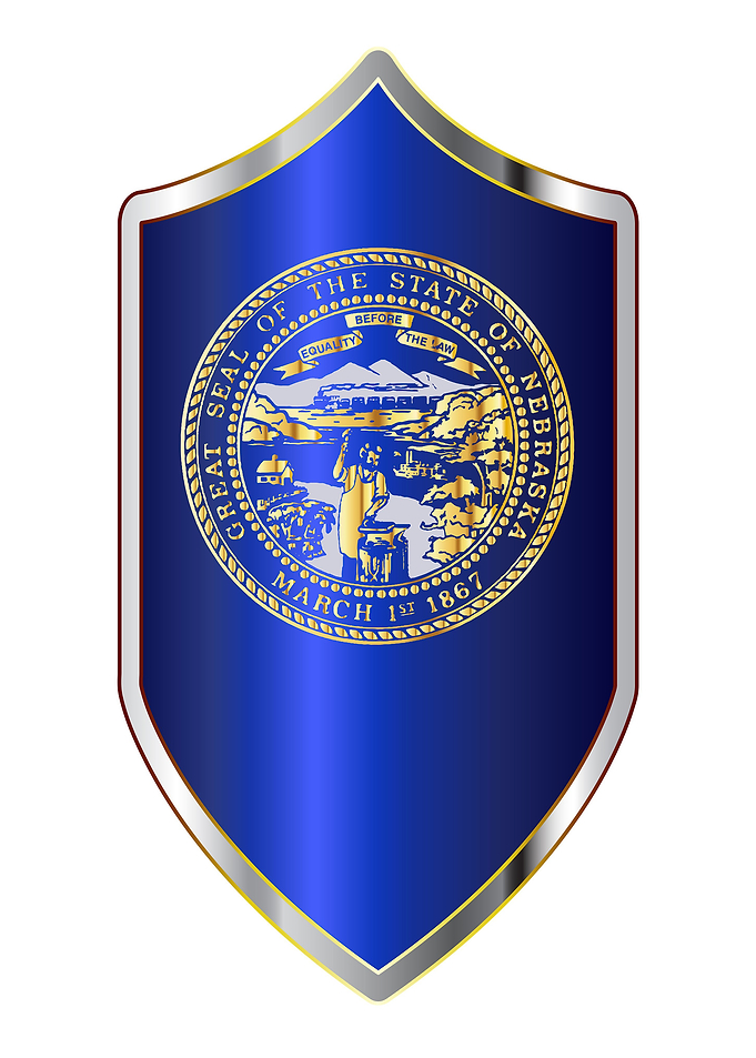 Nebraska Flag On Shield