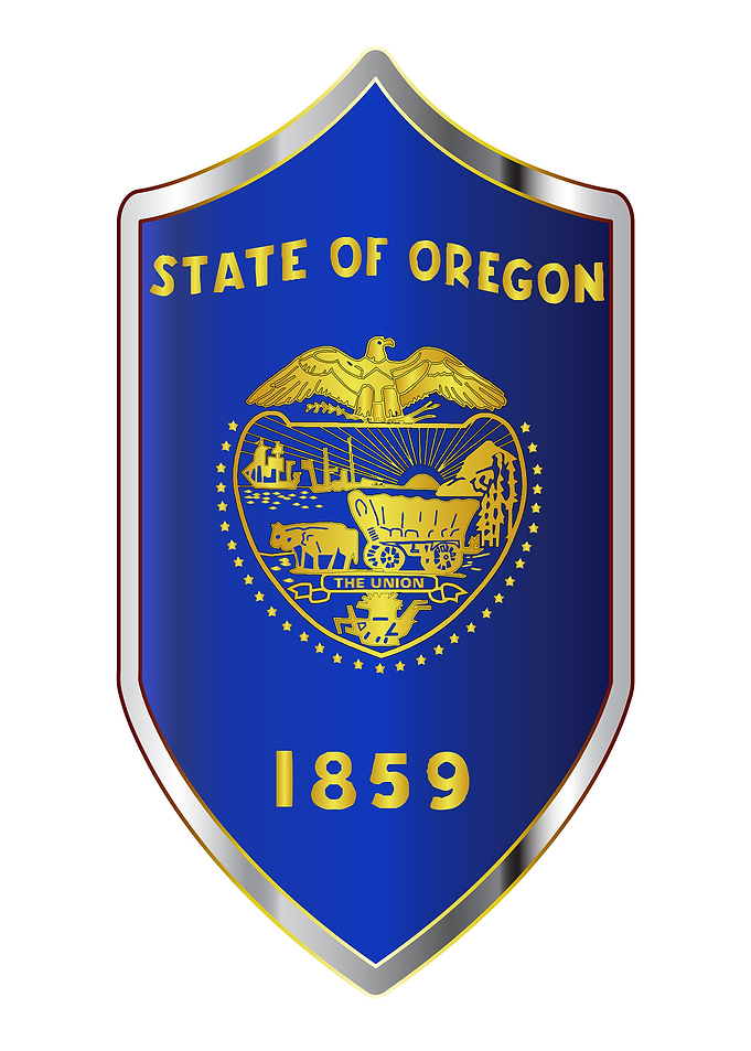 Oregon Flag On Shield