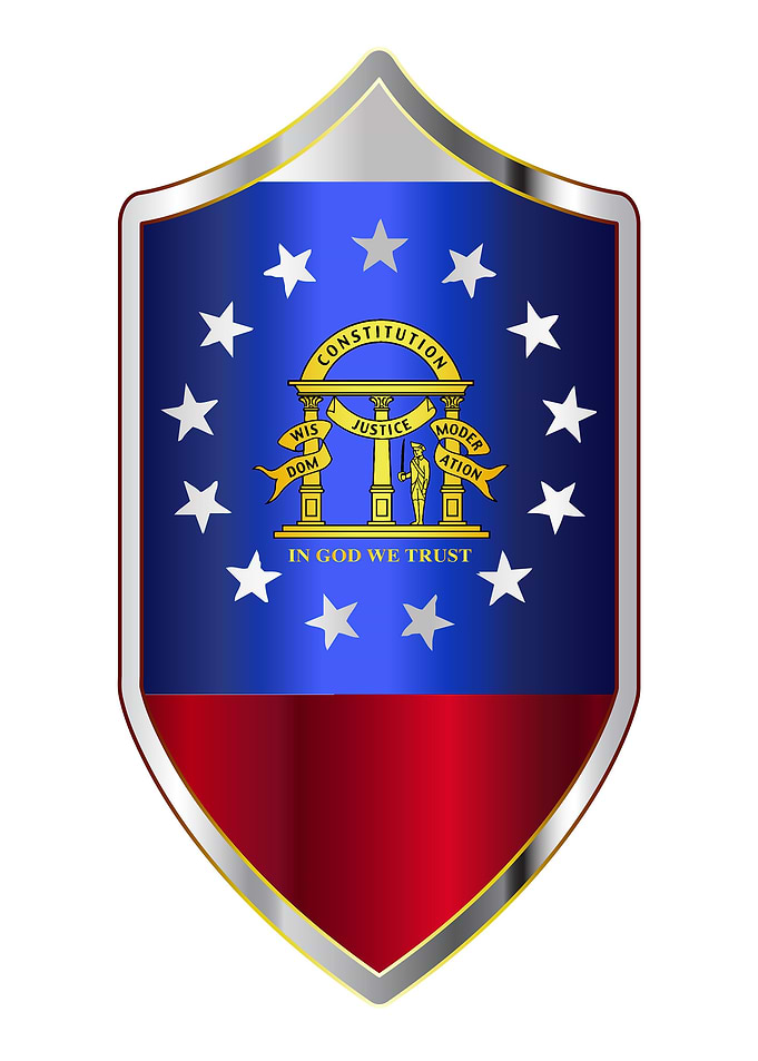 Georgia Flag On Shield