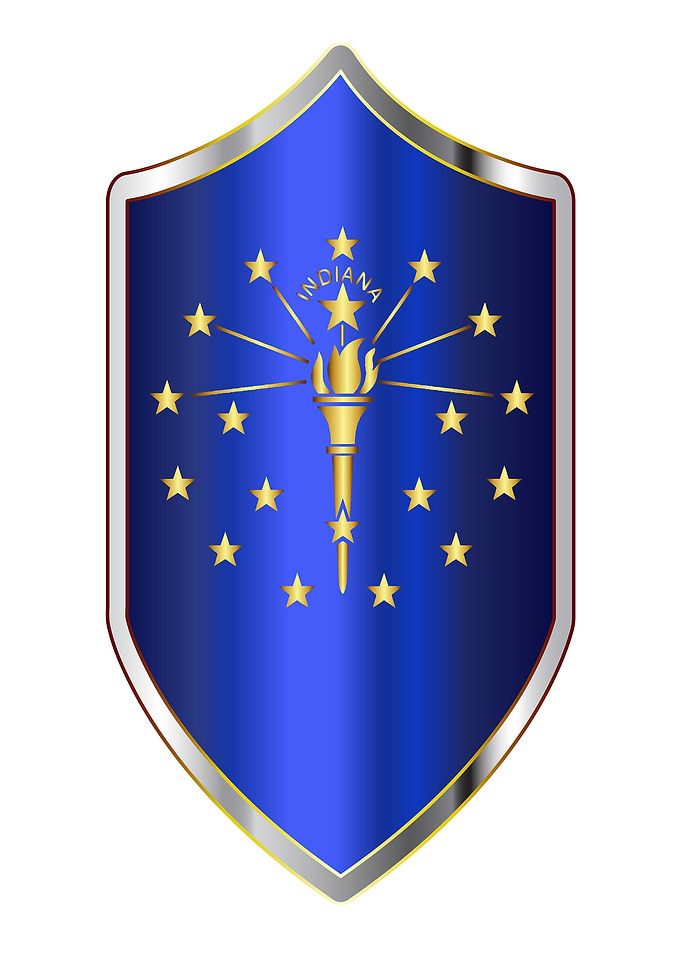 Indiana Flag On Shield