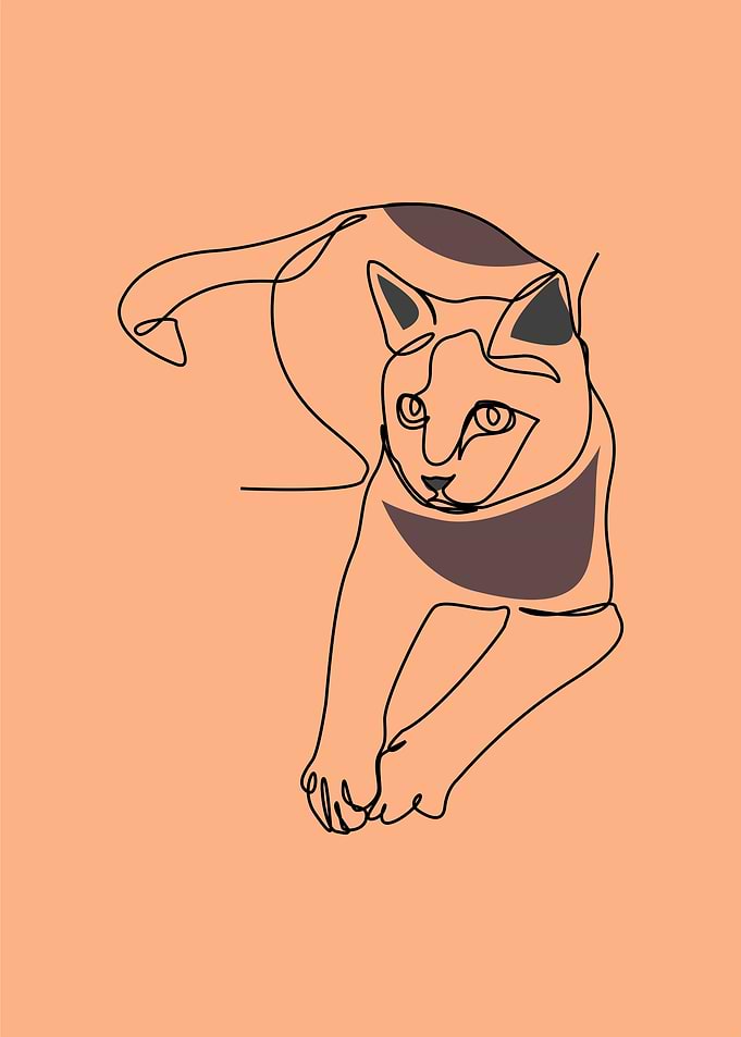 one line animals artwork