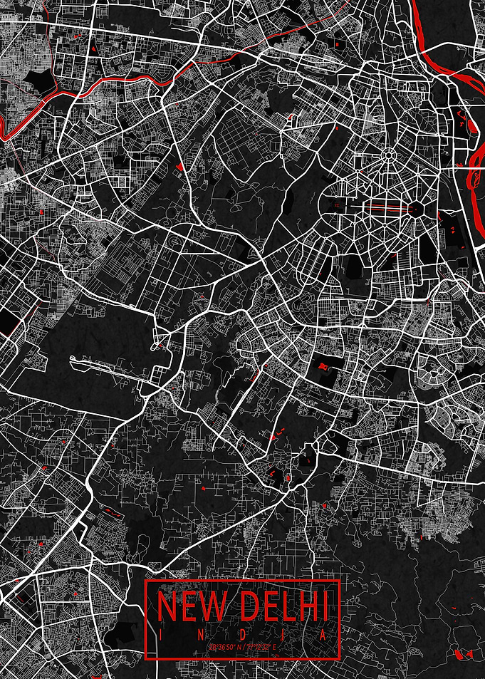 New Delhi Map Oriental