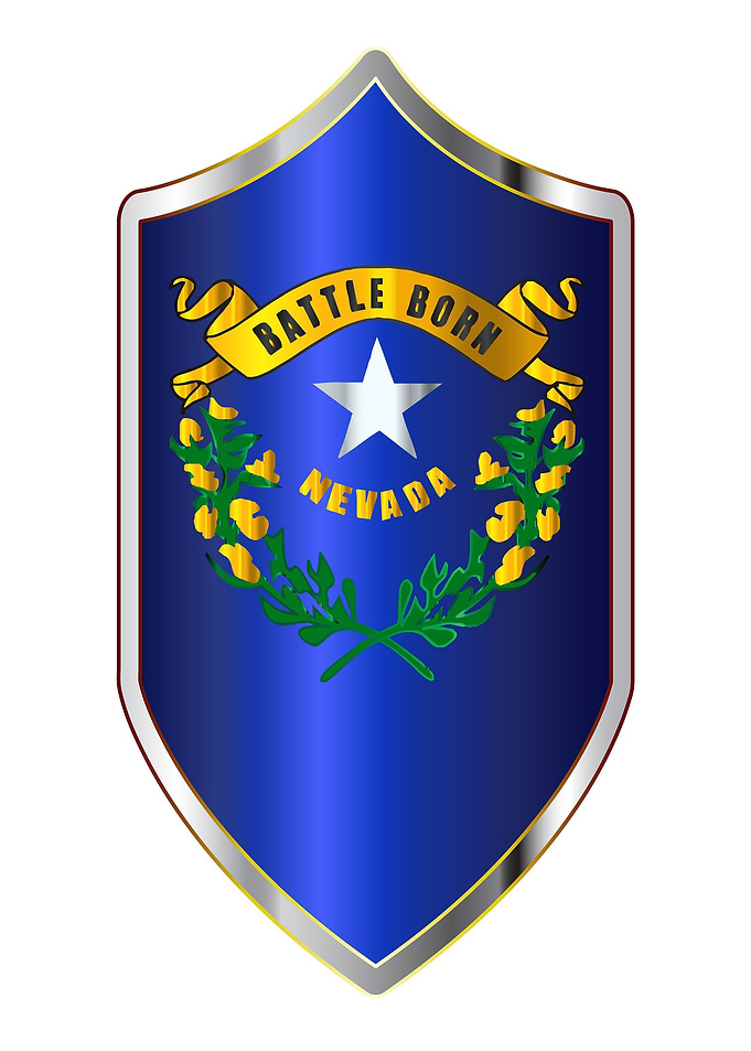 Nevada Flag On Shield