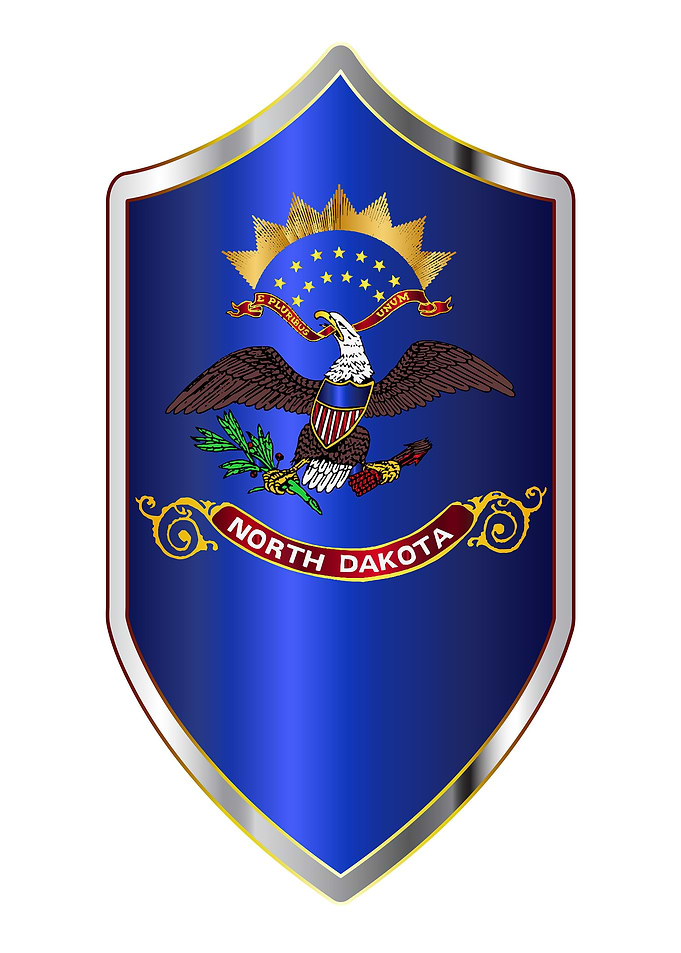 North Dakota Flag Shield