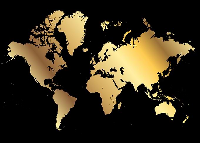 Gold World Map