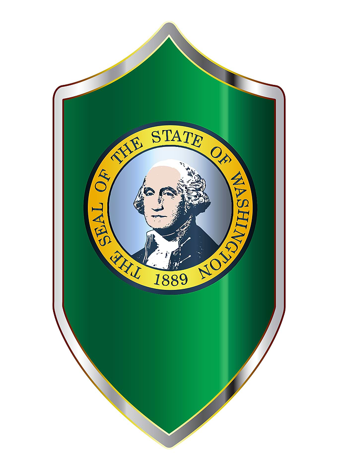 Washington Flag On Shield