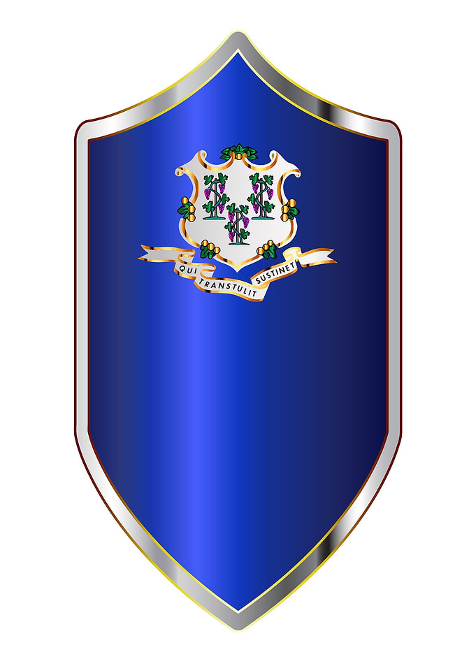 Connecticut Flag On Shield