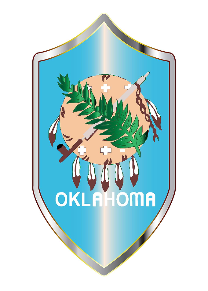 Oklahoma Flag On Shield