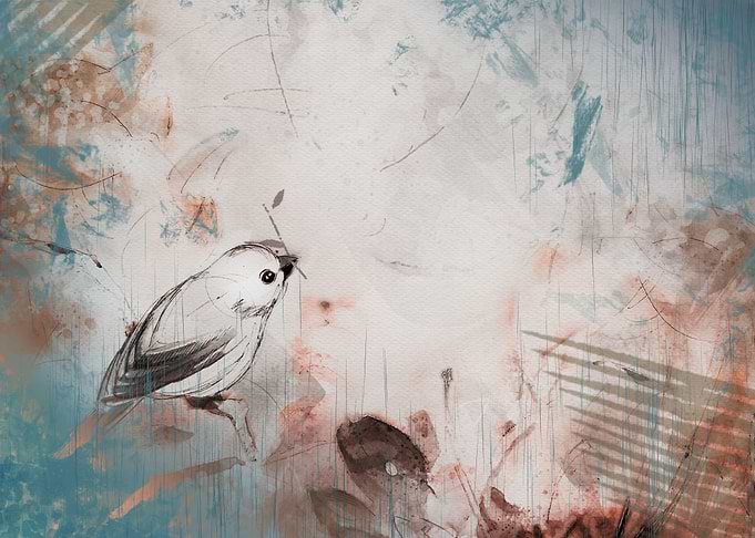 Bird on Scratched Surface