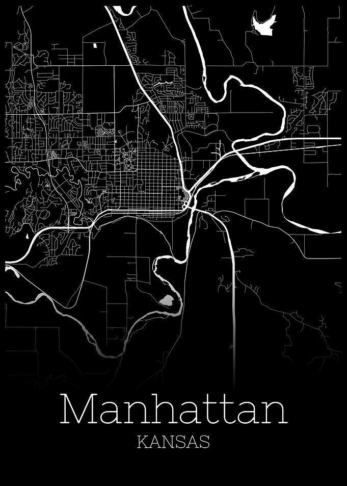 Manhattan Kansas city map