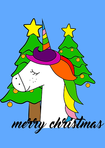 cute unicorns christmas