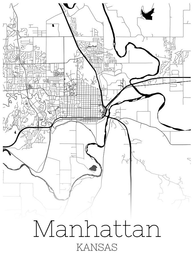 Manhattan Kansas city map