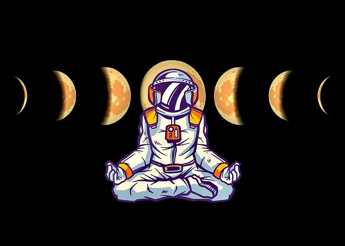 Astronaut moon phases