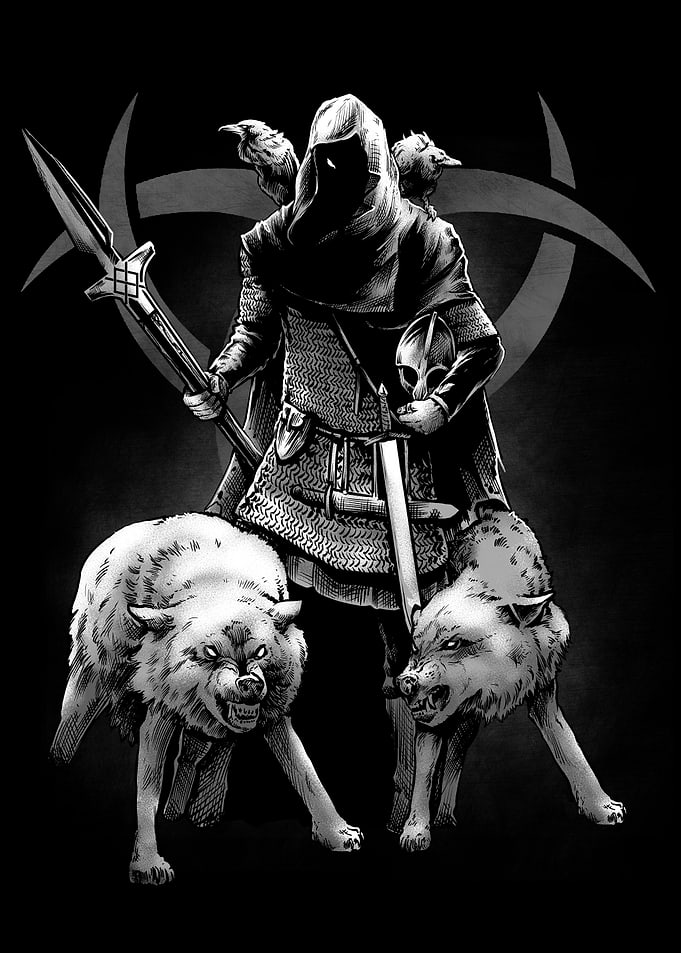 Odin Viking Wolf Raven