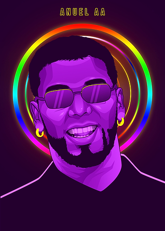 Anuel AA Metal Art