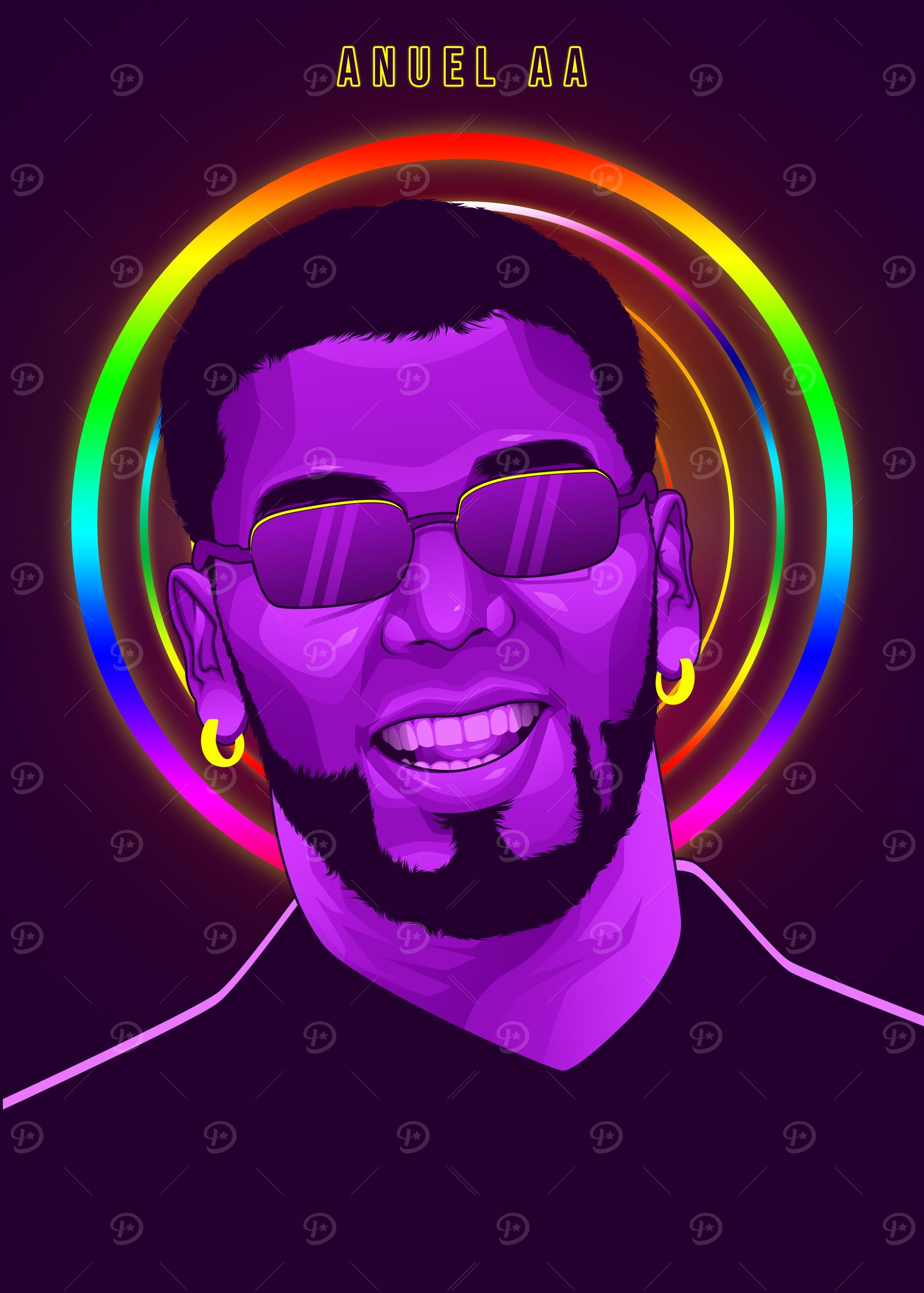 Anuel AA Metal Art