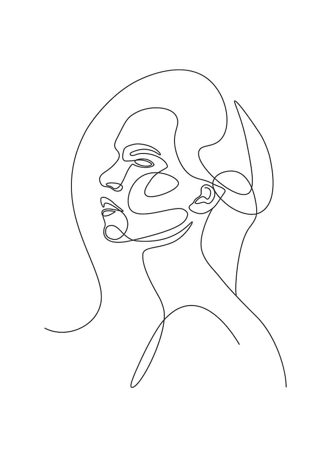 One line Art Woman beauty