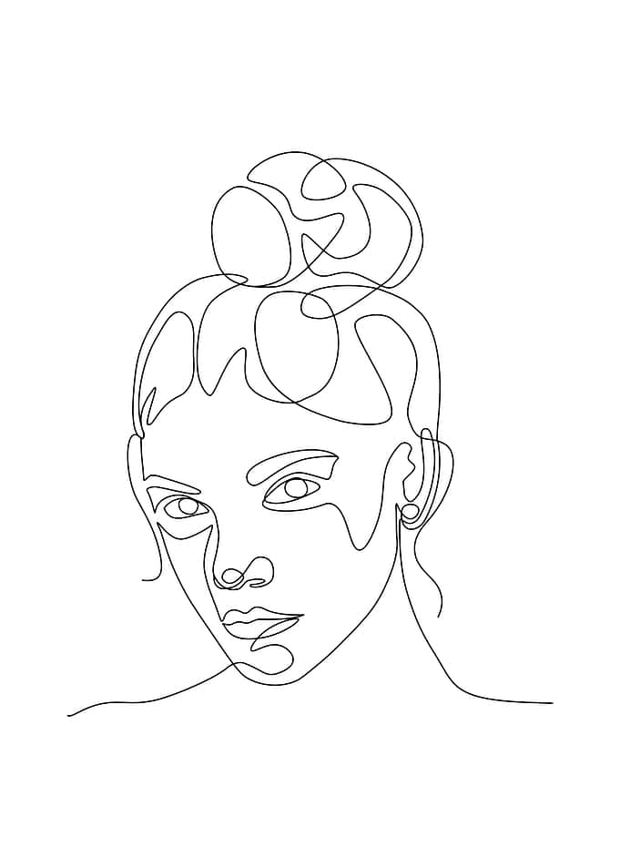 One Line Art Woman