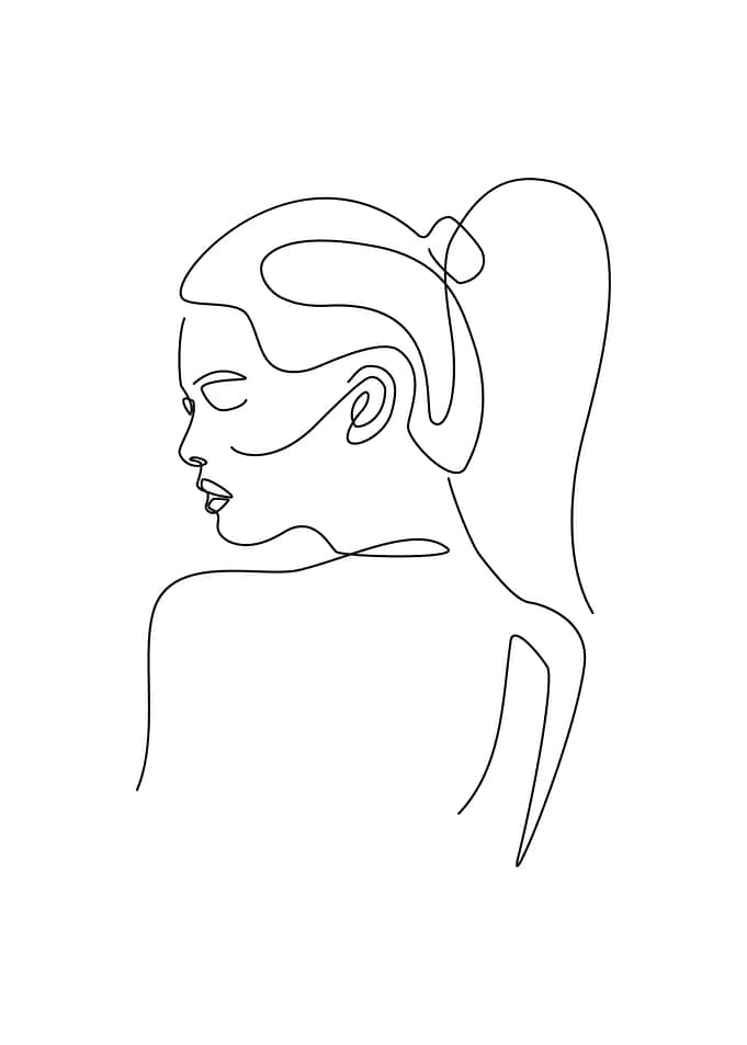 Modern Woman Pose line art