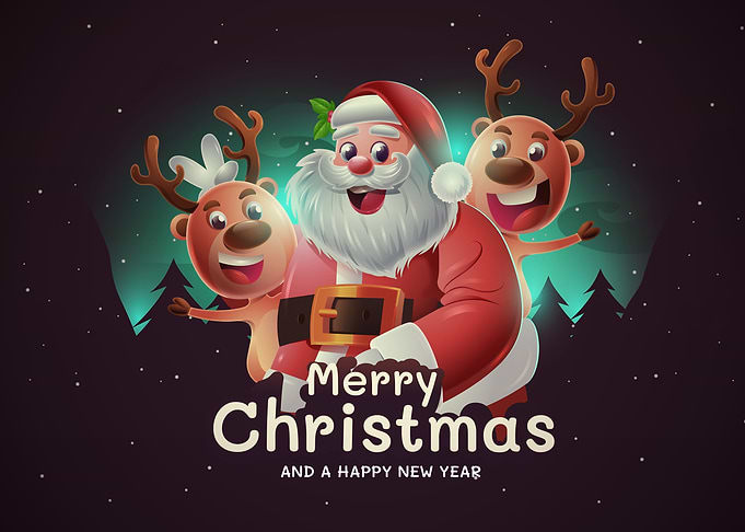 Santa Claus and his friend