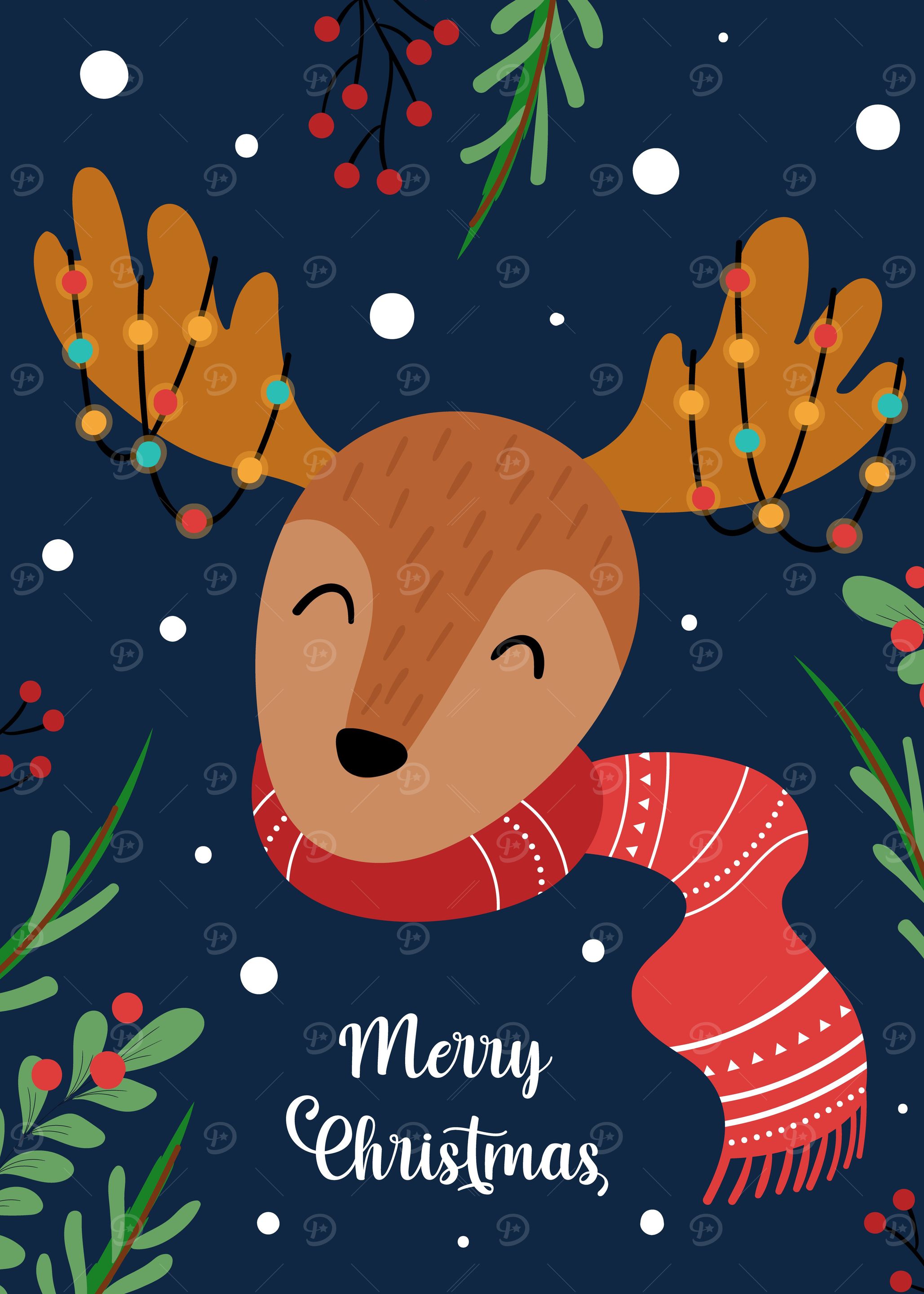 Reindeer with scarf