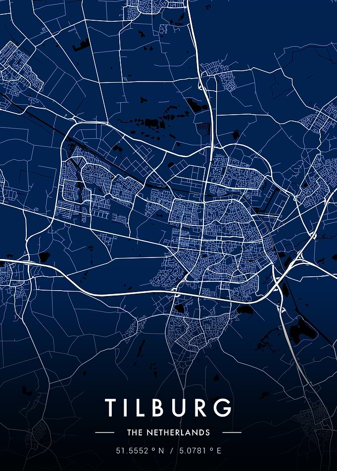 Tilburg City Map Blueprint