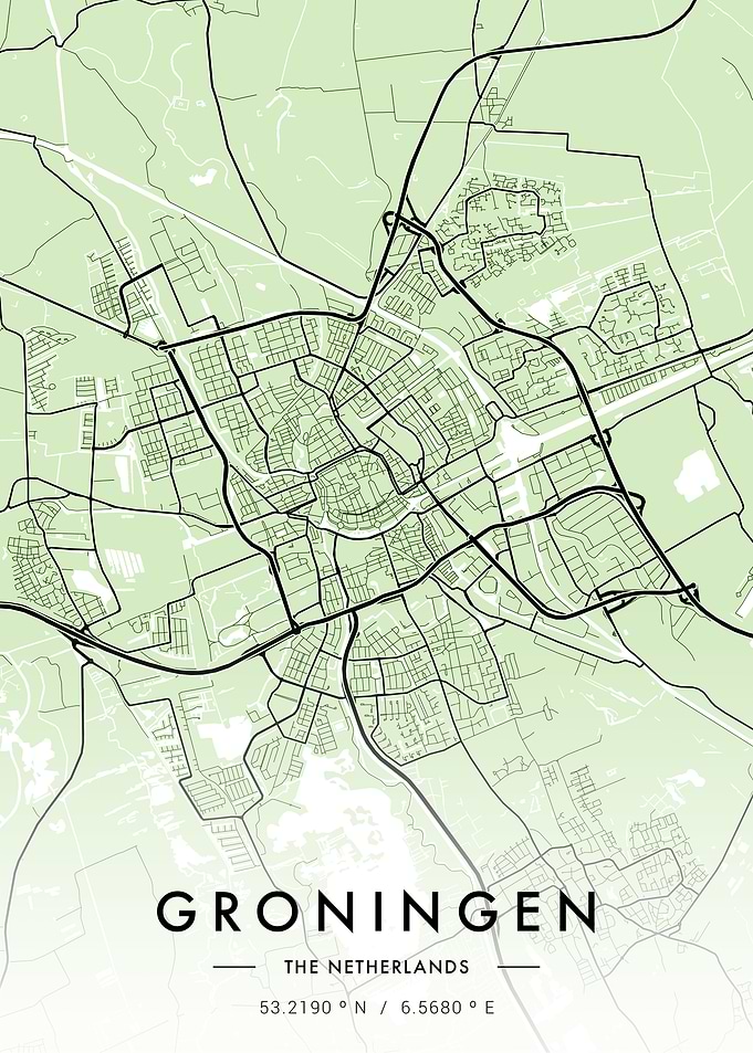 Groningen City Map Green