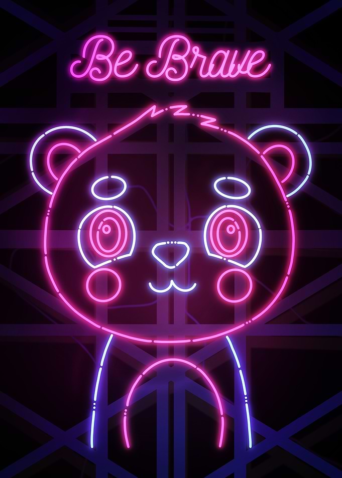 Cute Panda Be Brave Poster