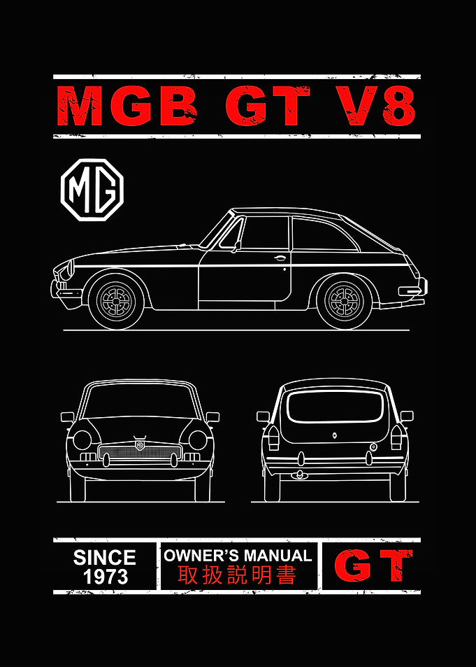 Blueprint of the MGB GT V8
